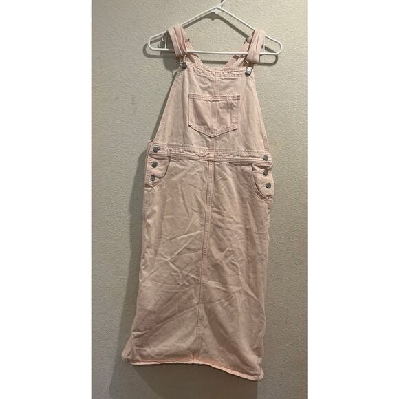 Levi's Light Pink Hendrix Sleeveless Denim Overall Midi Dress Size M - Picture 2 of 8